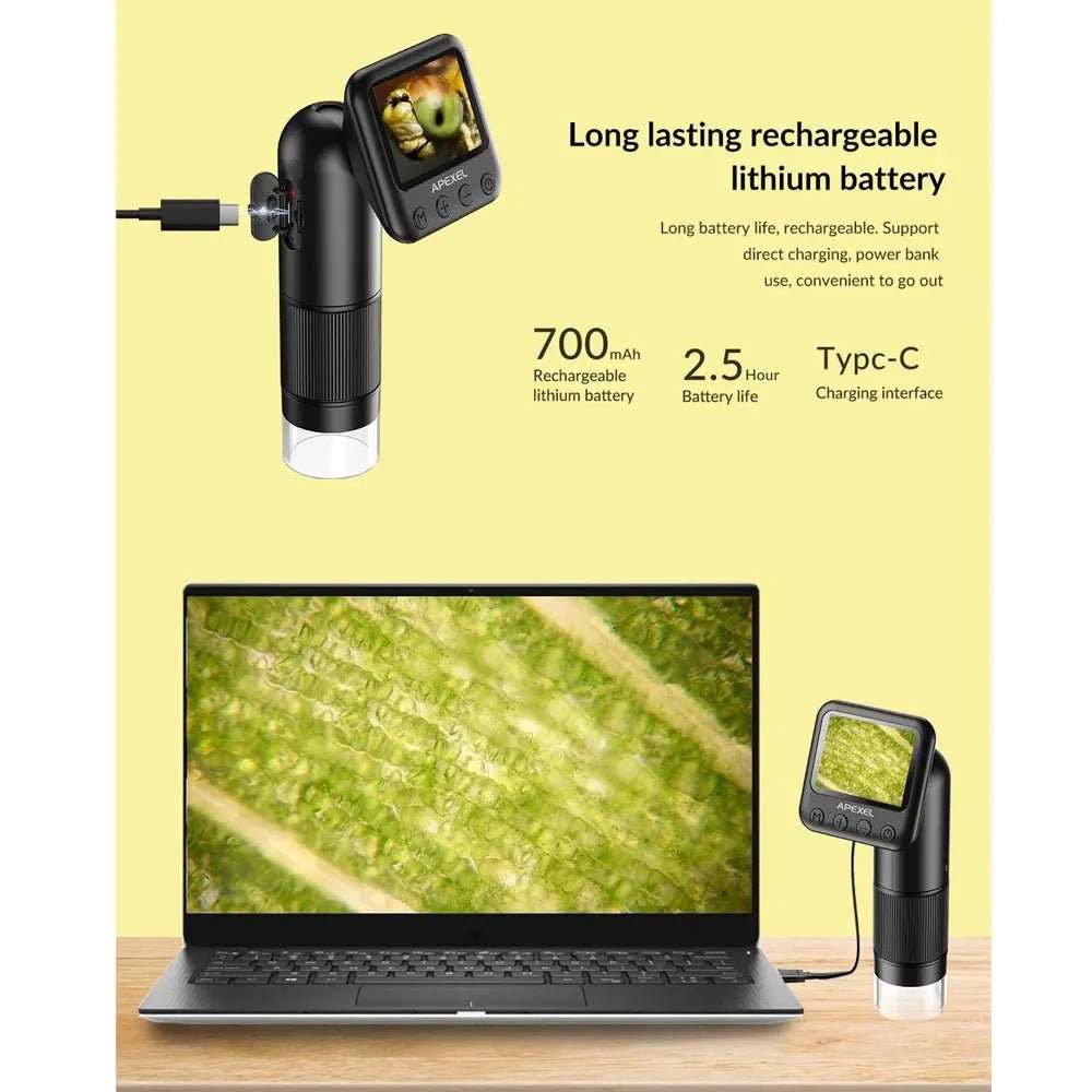 Premium Handheld 800X HD Digital Microscope with 2 Inch LCD Screen - Damsona