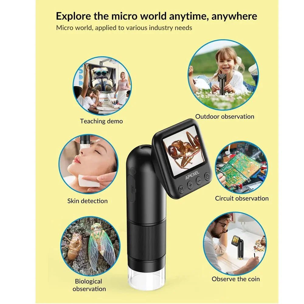 Premium Handheld 800X HD Digital Microscope with 2 Inch LCD Screen - Damsona