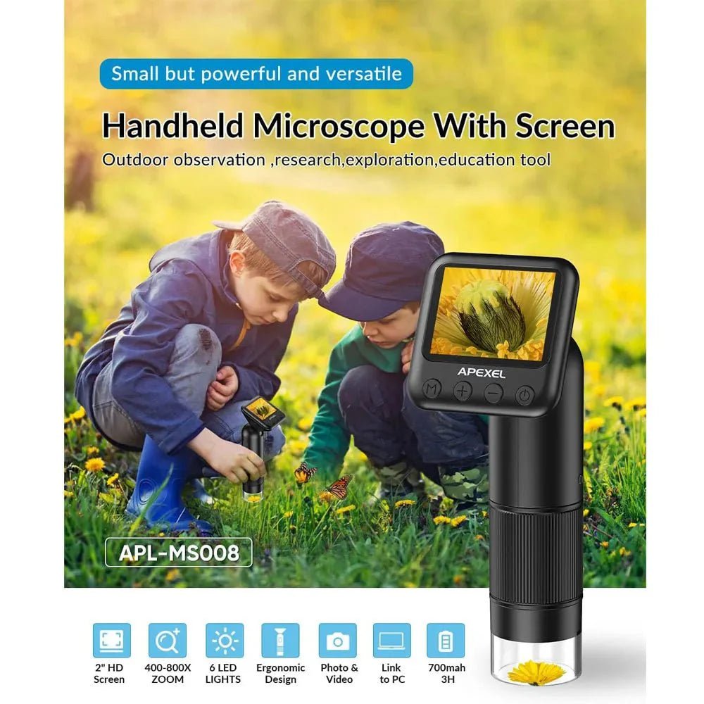 Premium Handheld 800X HD Digital Microscope with 2 Inch LCD Screen - Damsona
