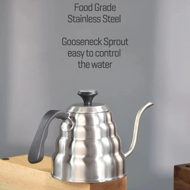 Professional 1L/1.2L Gooseneck Stainless Steel Pour Over Coffee Kettle – 2026 Edition - GiftWave.co