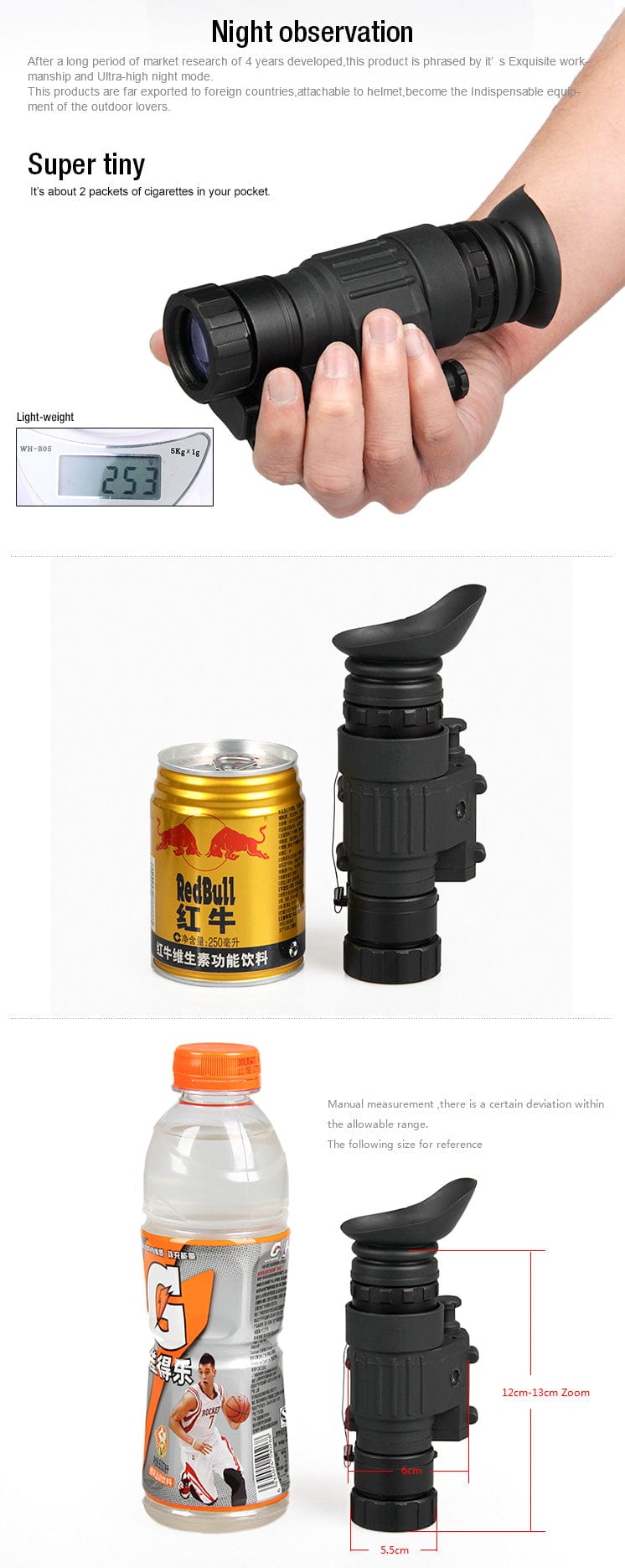 Digital PVS-14 Style Night Vision Monocular – 2X 28mm, 850nm IR Illuminator — View 9