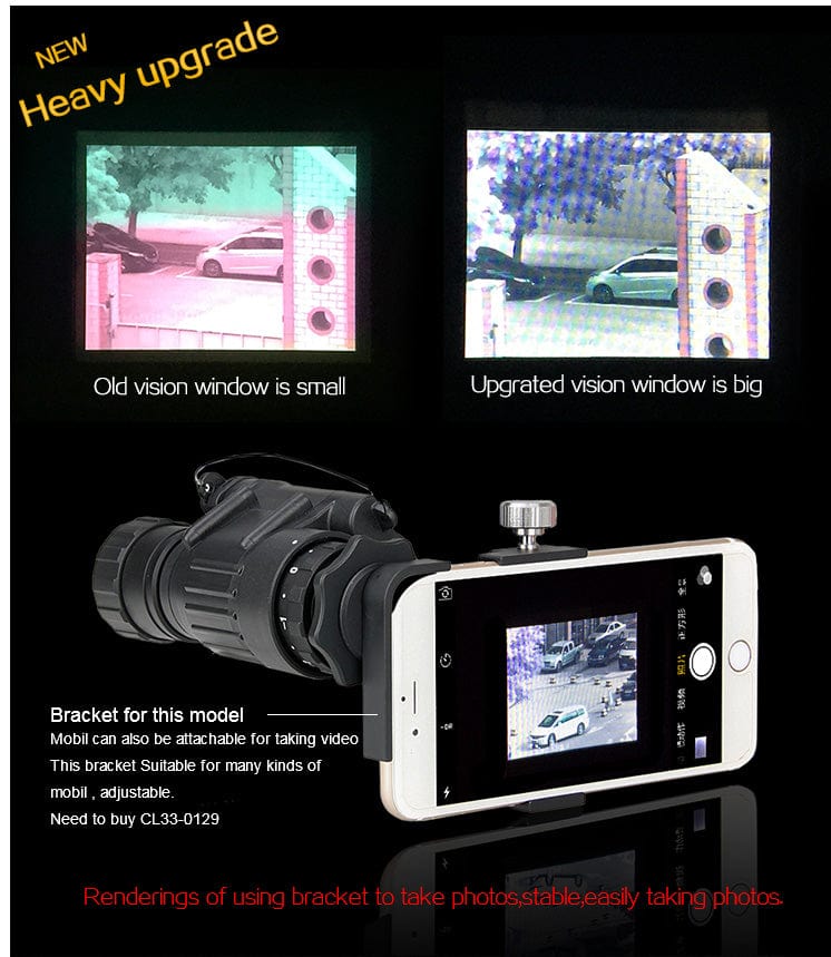 Digital PVS-14 Style Night Vision Monocular – 2X 28mm, 850nm IR Illuminator — View 10