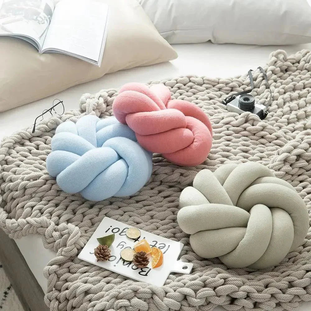 Regina Cotton DIY Hand Knot Back Cushion – Cozy Decorative Lumbar Pillow - GiftWave.co