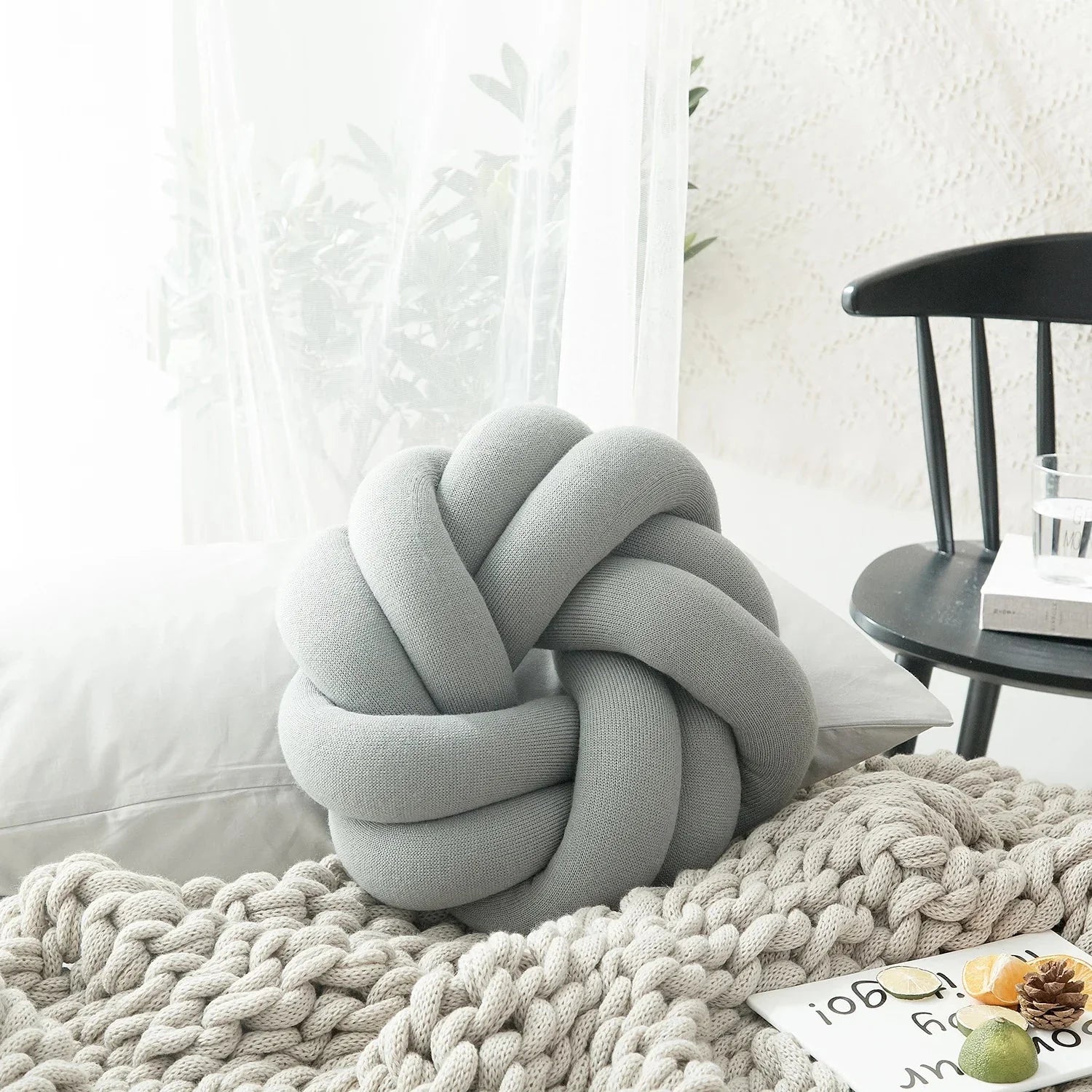 Regina Cotton DIY Hand Knot Back Cushion – Cozy Decorative Lumbar Pillow - GiftWave.co