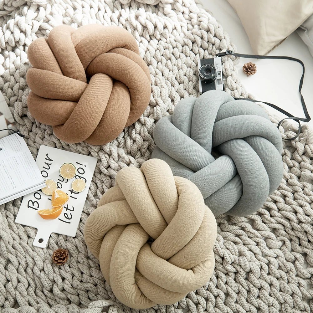 Regina Cotton DIY Hand Knot Back Cushion – Cozy Decorative Lumbar Pillow - GiftWave.co