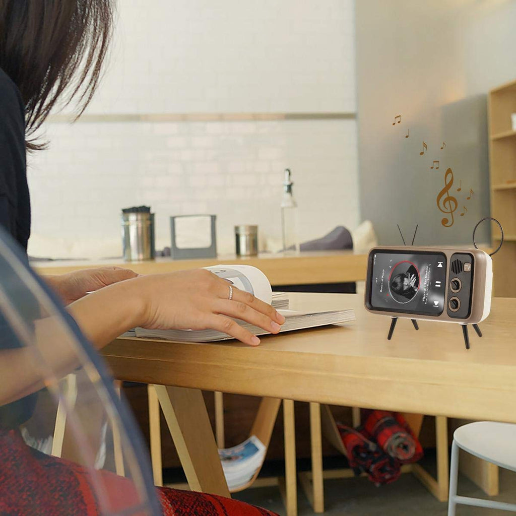 Retro Mini TV Bluetooth Speaker & Phone Holder | 2 - in - 1 Portable Wireless Audio - GiftWave.co