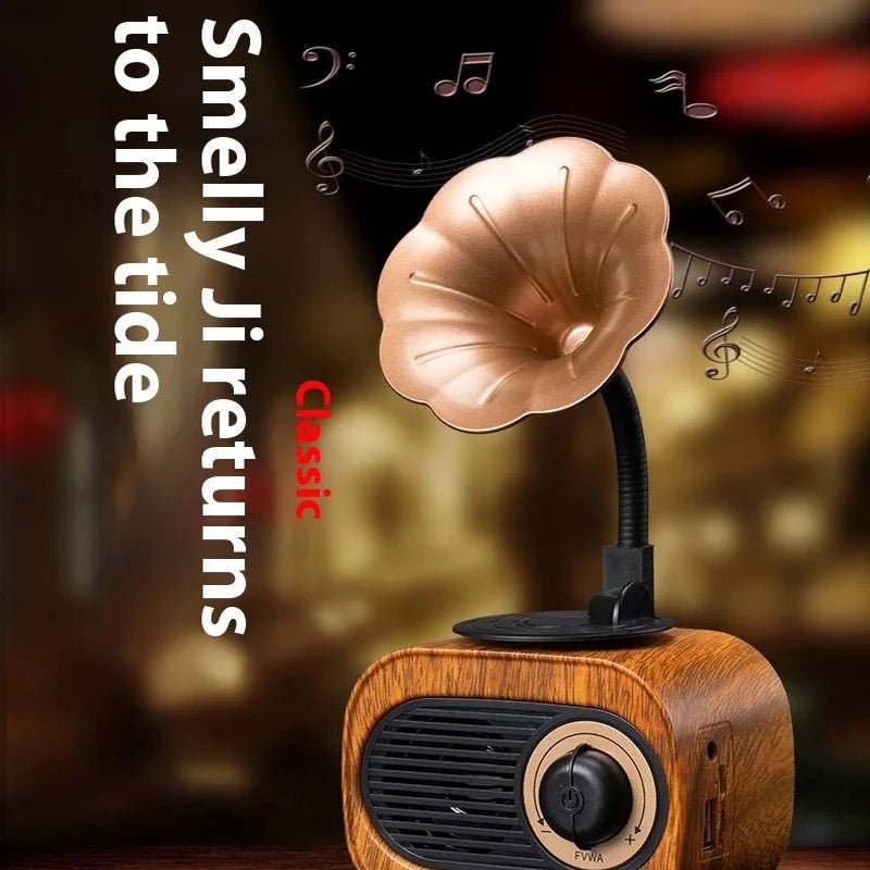 Retro Wood Bluetooth Speaker Portable Wireless Mini Speaker with FM Radio, TF Card Support, MP3 Playback & Bass Subwoofer – Gift Speaker for Home Use - Damsona