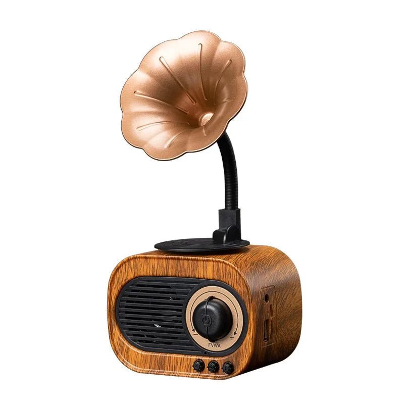 Retro Wood Bluetooth Speaker Portable Wireless Mini Speaker with FM Radio, TF Card Support, MP3 Playback & Bass Subwoofer – Gift Speaker for Home Use - Damsona