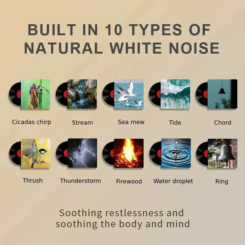 RGB Sleep White Noise Machine: Rechargeable LED Night Light & Relaxing Audio - GiftWave.co