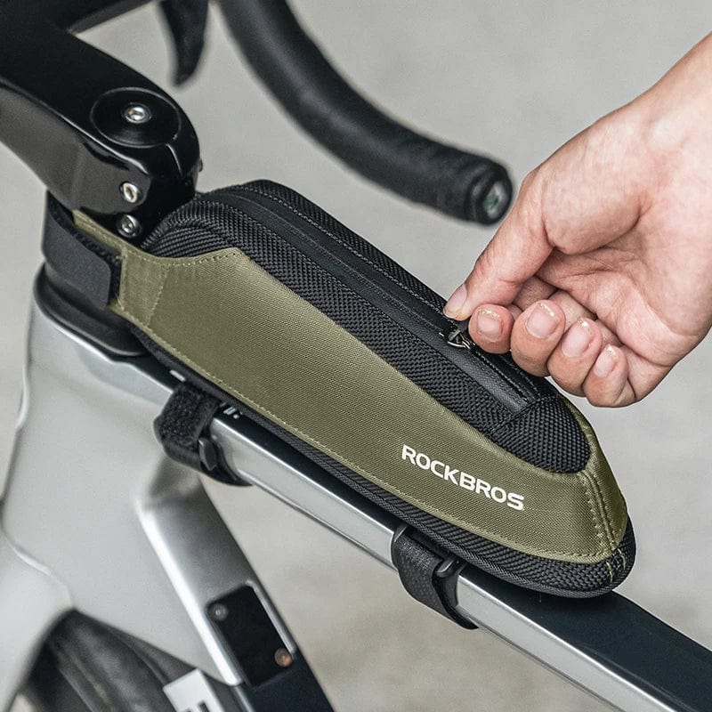 RockBros Bicycle Bag: Portable Cycling Top Tube Bag, Nylon MTB Road Phone Tool Bag with Reflective Ultralight Design - GiftWave.co