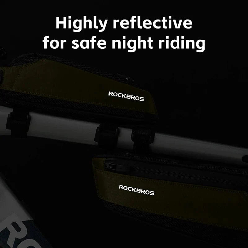 RockBros Bicycle Bag: Portable Cycling Top Tube Bag, Nylon MTB Road Phone Tool Bag with Reflective Ultralight Design - GiftWave.co
