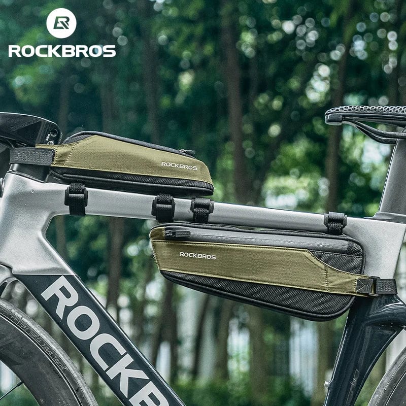 RockBros Bicycle Bag: Portable Cycling Top Tube Bag, Nylon MTB Road Phone Tool Bag with Reflective Ultralight Design - GiftWave.co