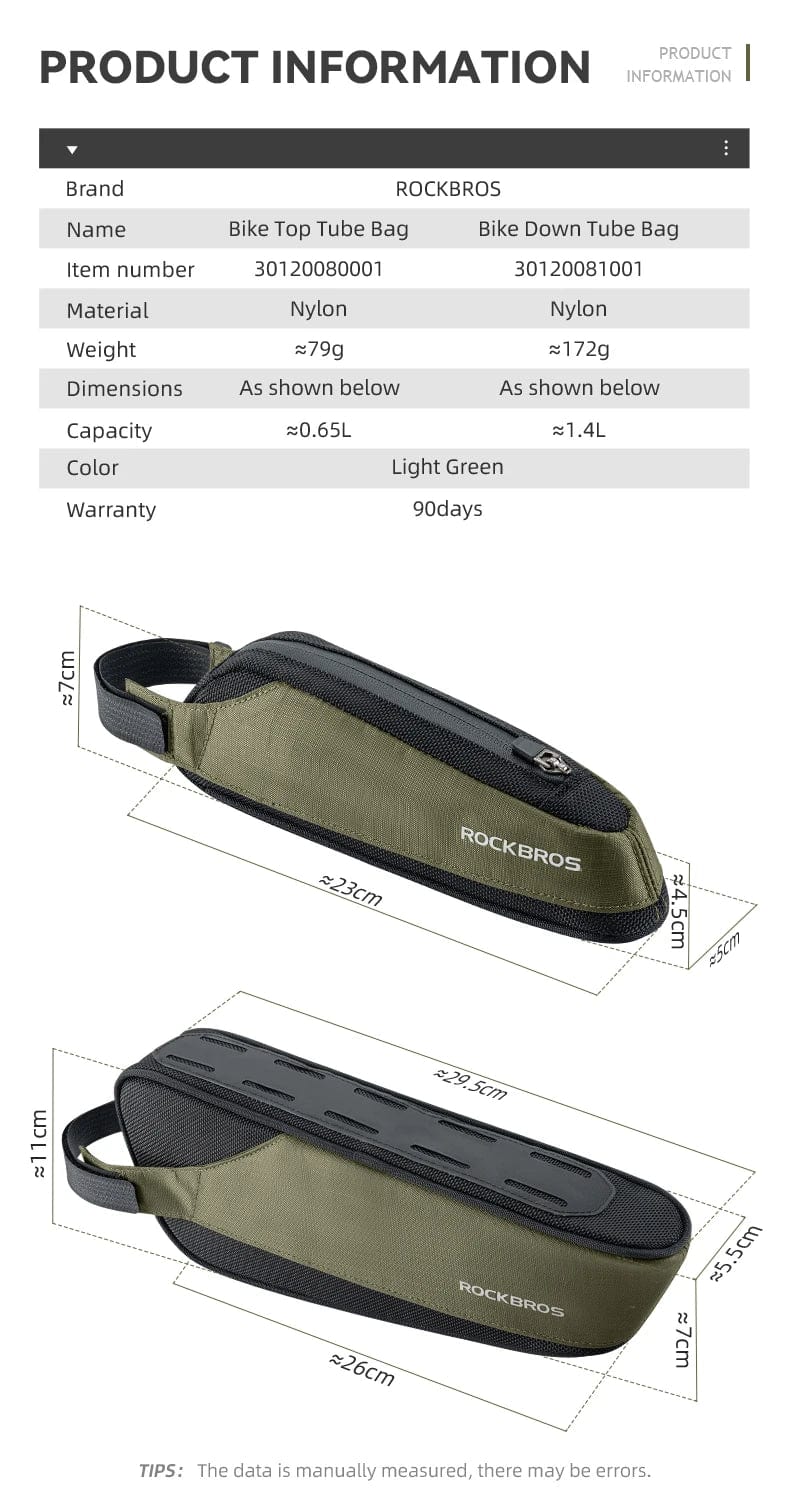 RockBros Bicycle Bag: Portable Cycling Top Tube Bag, Nylon MTB Road Phone Tool Bag with Reflective Ultralight Design - GiftWave.co