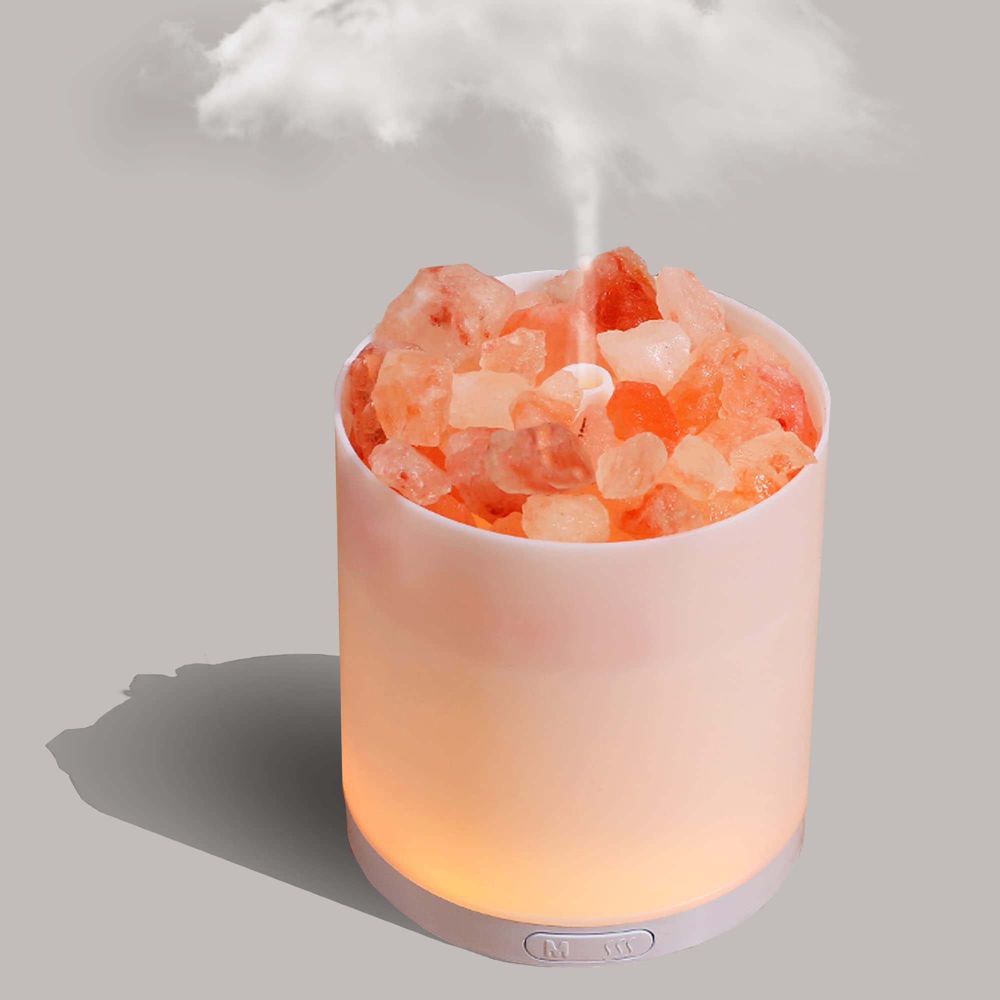 Salt Lamp Diffuser 3 - in - 1 Himalayan Crystal Humidifier Aromatherapy Essential Oil Night Light 360ml LED Pink - GiftWave.co