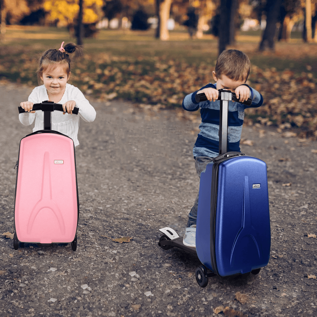 Scooter Suitcase - Best Rolling Detachable Luggage with Built-in Skateboard for Travel - Damsona