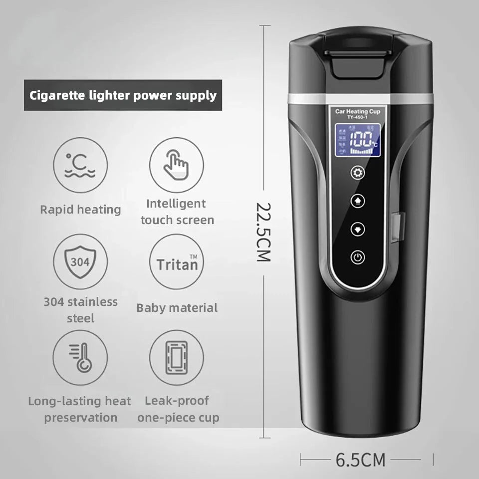 Self - Heating Smart Coffee Mug Temperature Control LED Display USB - C Rechargeable - GiftWave.co