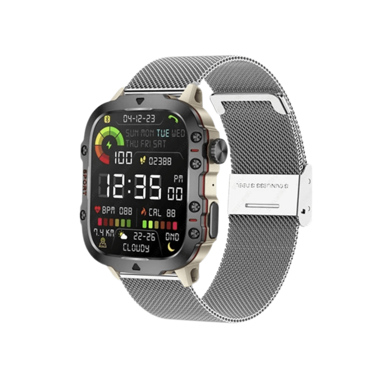 Men's Rugged GPS Smartwatch 1.96" AMOLED Bluetooth Call IP68 MIL - STD - 810H Compass Altimeter 15 Days - GiftWave.co
