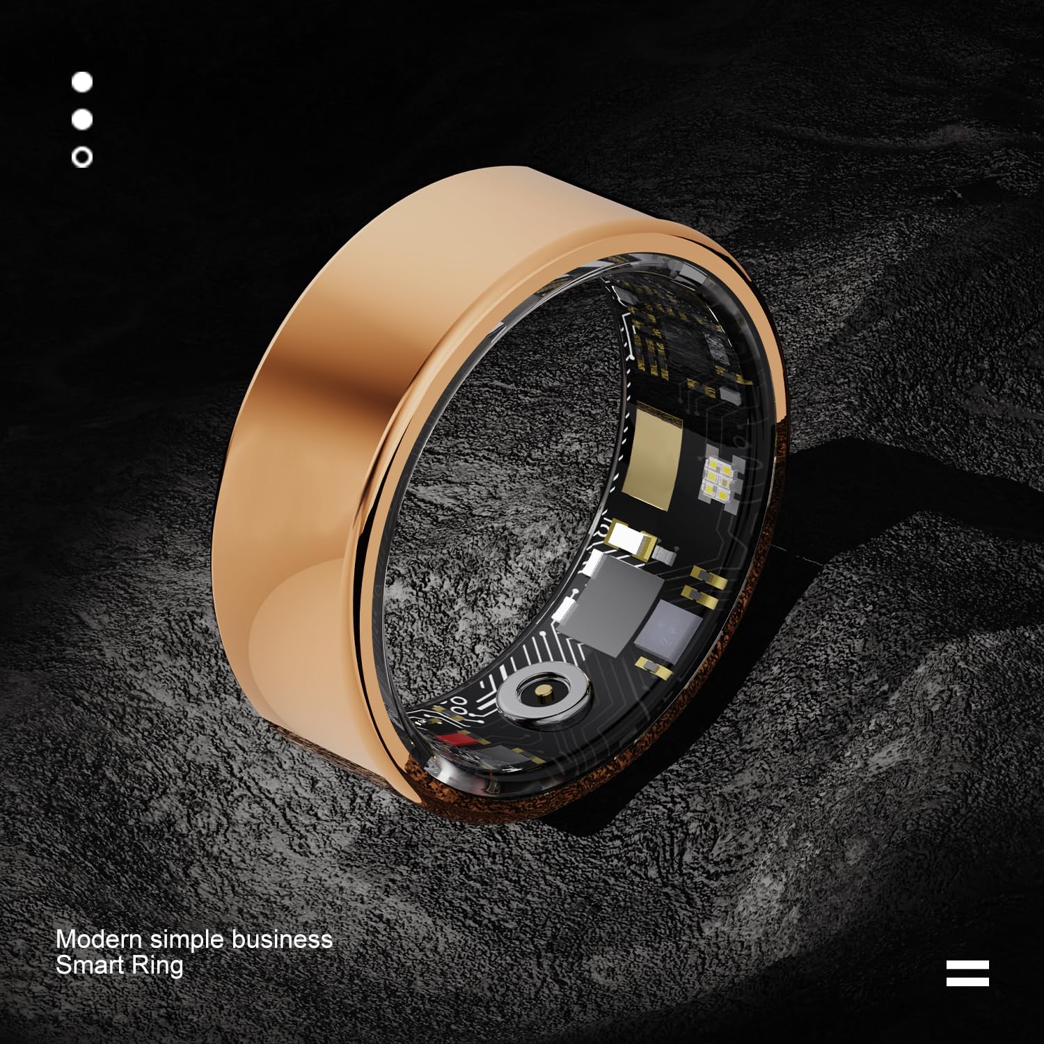Smart Ring Activity Tracker NFC – Sleep Fitness Tracker Ring, IP68 Waterproof, HR SpO2, iOS Android - Damsona