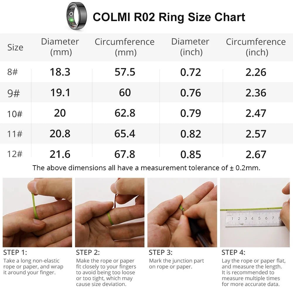 Smart Ring Titanium Steel Health Tracker IP68 3ATM Waterproof Multi Sport Ring - Damsona