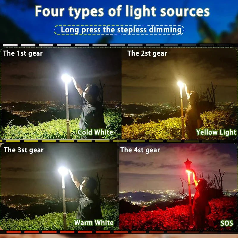 Solar Camping Lantern Rechargeable LED with Power Bank 10000mAh Collapsible Waterproof USB - GiftWave.co