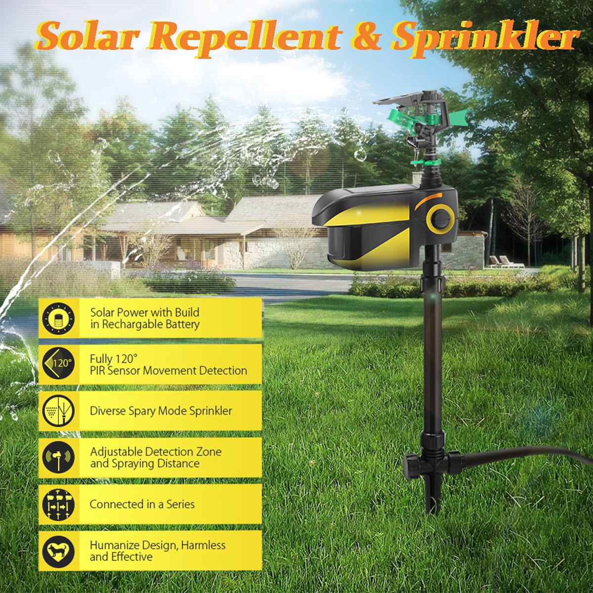 Solar - Powered Motion - Activated Animal Repellent | Humanely Guard Your Garden - GiftWave.co