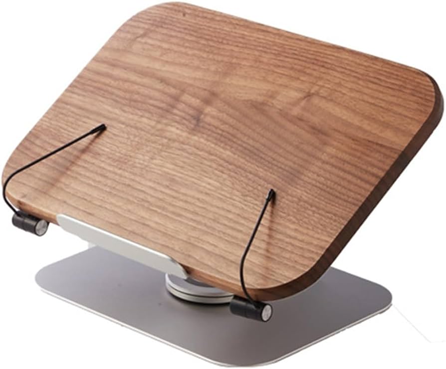 Solid Walnut Book Stand, Adjustable — Wooden Cookbook Holder & Reading Rest - Damsona