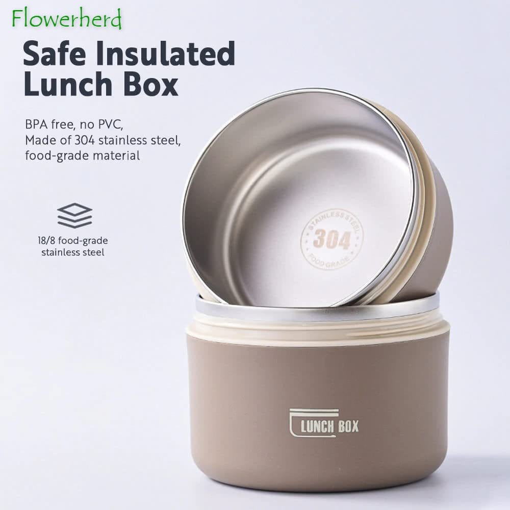 Stainless Steel Thermal Insulated Lunch Box 3 - Tier Stackable 43oz BPA - Free Vacuum Bento Box Lunch Bag - GiftWave.co