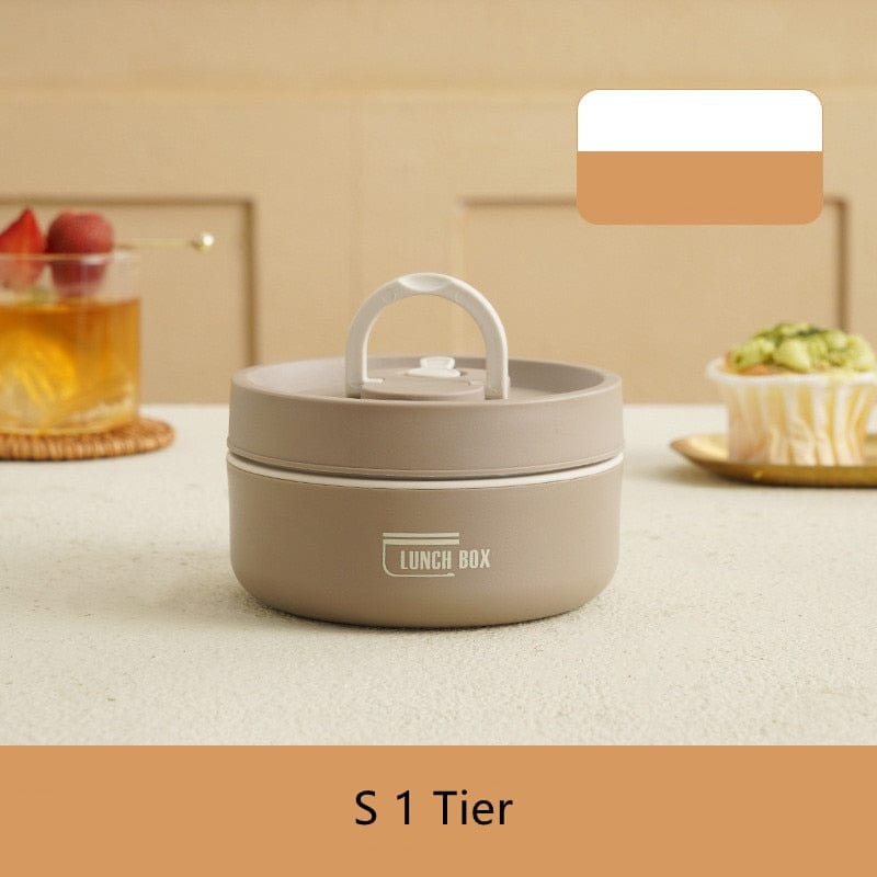 Stainless Steel Thermal Insulated Lunch Box 3 - Tier Stackable 43oz BPA - Free Vacuum Bento Box Lunch Bag - GiftWave.co