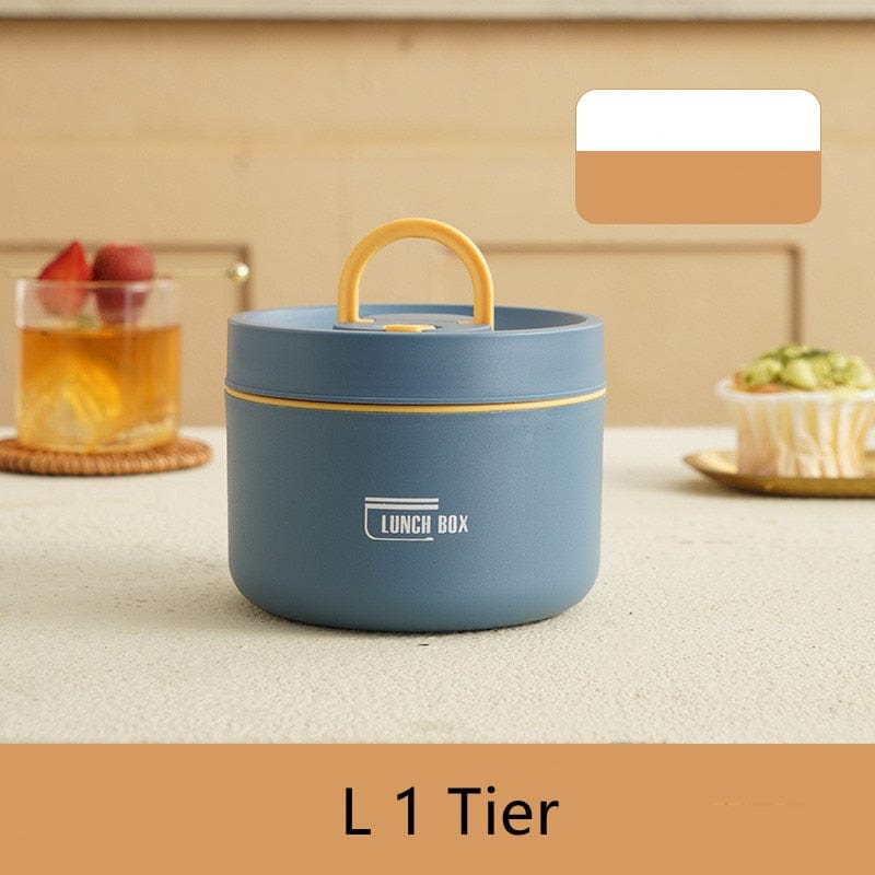 Stainless Steel Thermal Insulated Lunch Box 3 - Tier Stackable 43oz BPA - Free Vacuum Bento Box Lunch Bag - GiftWave.co
