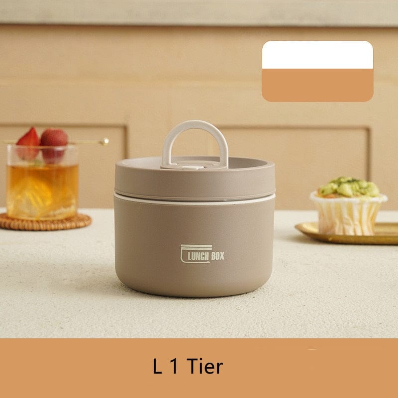 Stainless Steel Thermal Insulated Lunch Box 3 - Tier Stackable 43oz BPA - Free Vacuum Bento Box Lunch Bag - GiftWave.co
