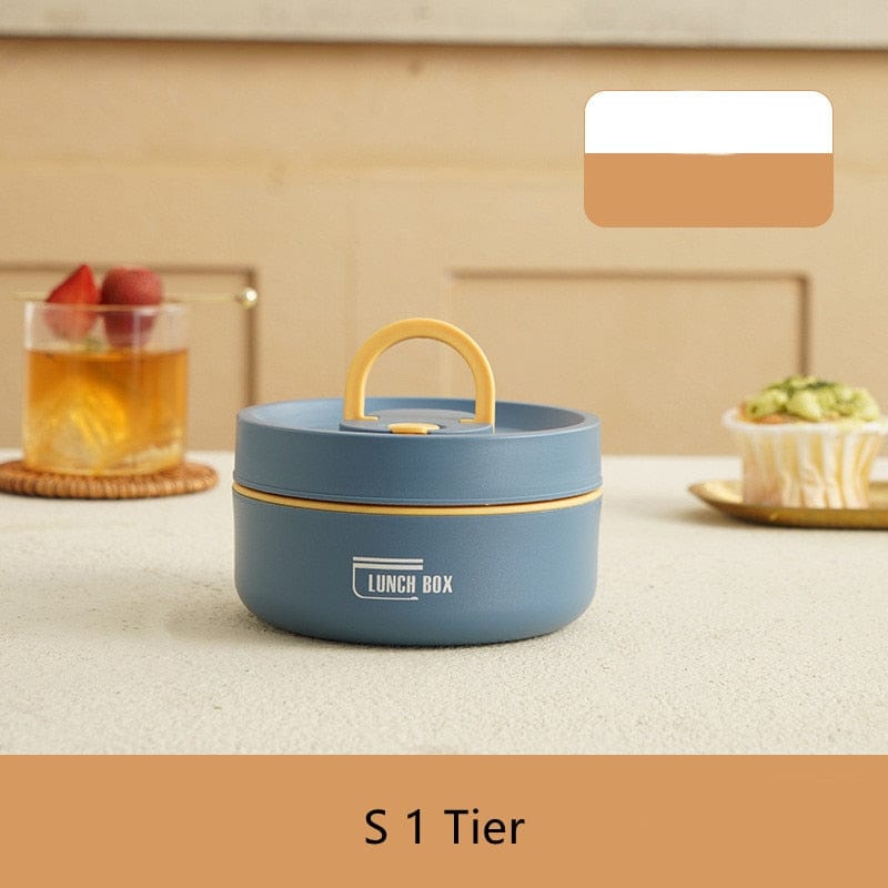 Stainless Steel Thermal Insulated Lunch Box 3 - Tier Stackable 43oz BPA - Free Vacuum Bento Box Lunch Bag - GiftWave.co