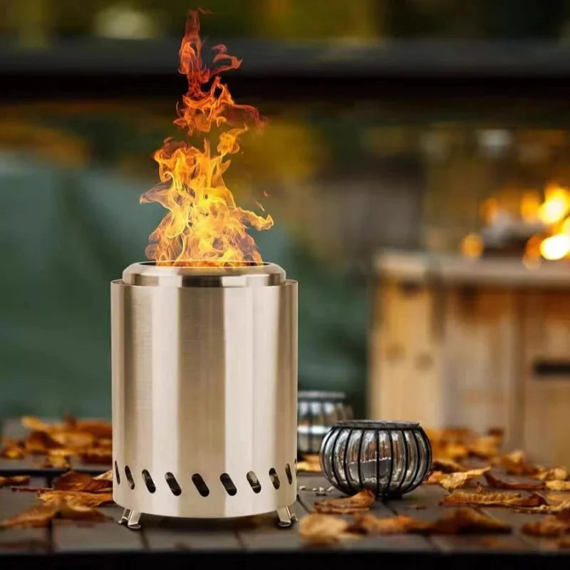 Tabletop Smokeless Fire Pit Portable Stainless Steel Wood Pellet Outdoor... — Gift Idea