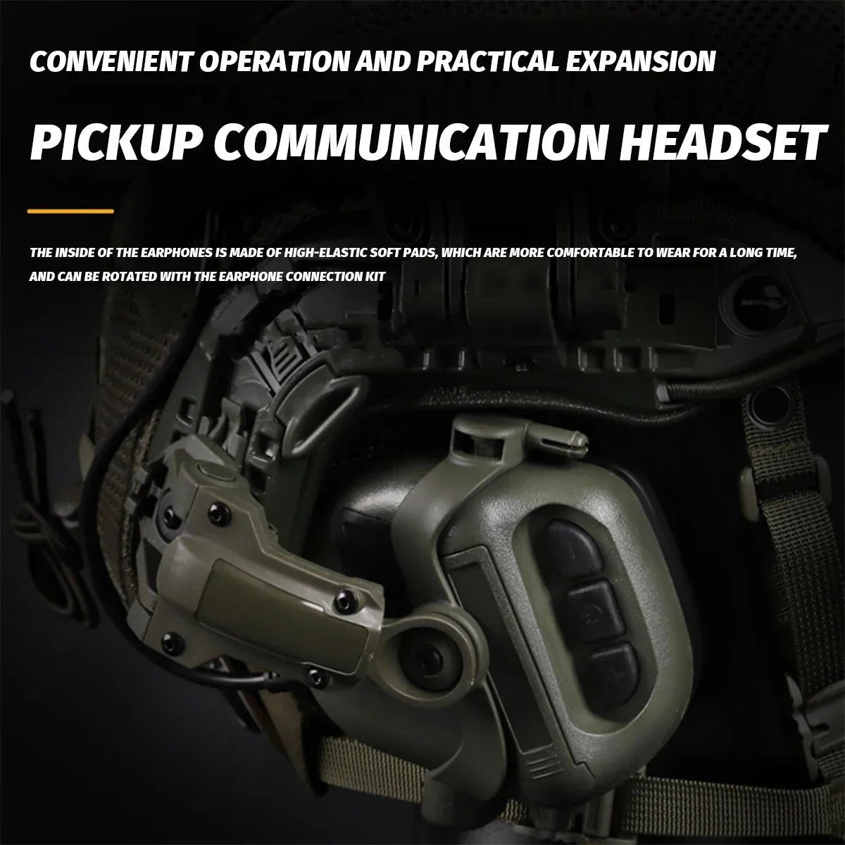 Tactical Airsoft Noise Reduction Military Headphones Night Vision Helmet Set with Flashlight - Damsona