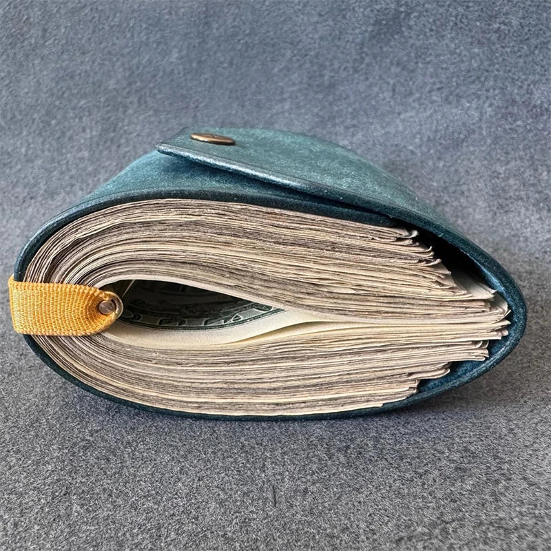The Cash Wrap Leather Wallet – Luxury Compact Money Organizer & Fast Cash Access Holder - Damsona
