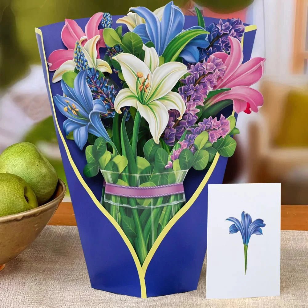 Thoughtful 3D Pop-Up Flower Bouquet Card - Forever Floral Greeting Set - Damsona