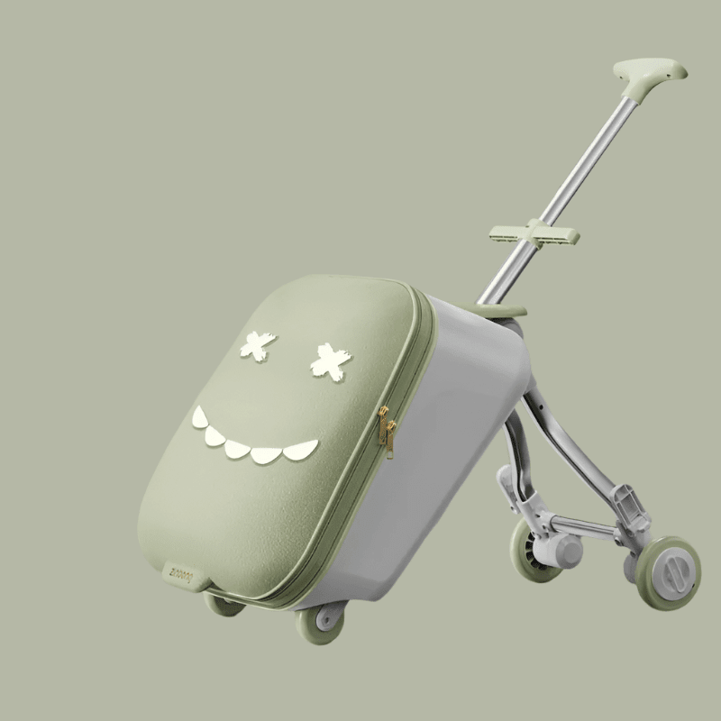 TravelTrek: Foldable Ride-On Trolley Luggage with Brake Wheels for Kids - Damsona