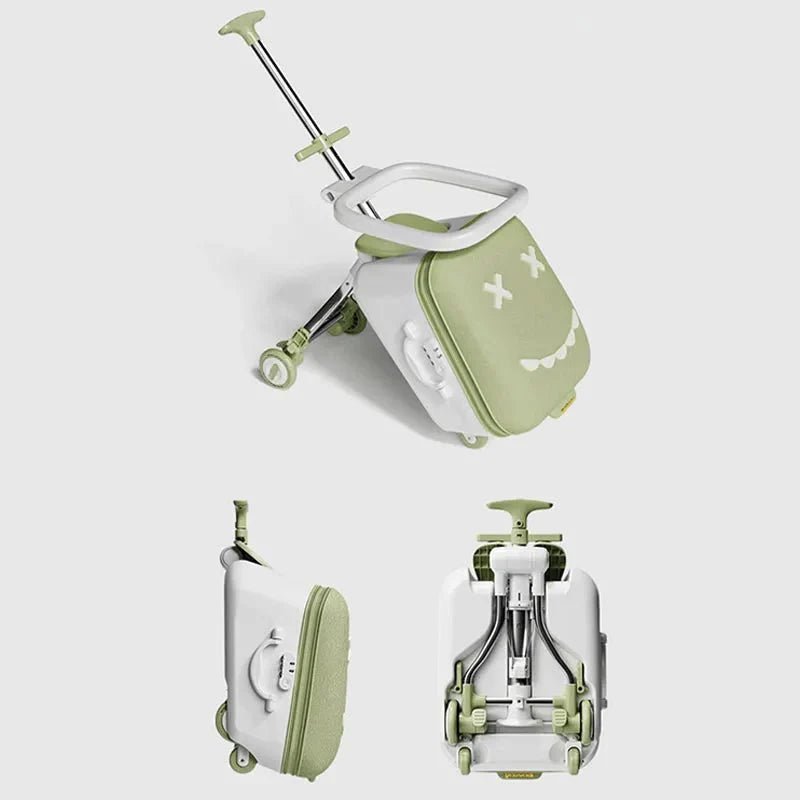 TravelTrek: Foldable Ride-On Trolley Luggage with Brake Wheels for Kids - Damsona