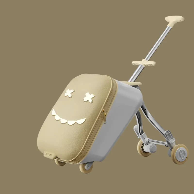 TravelTrek: Foldable Ride-On Trolley Luggage with Brake Wheels for Kids - Damsona
