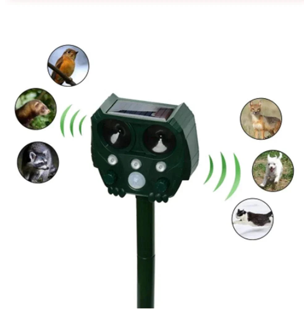 Ultrasonic Animal Solar Powered Pest Motion Activated Repeller - GiftWave.co