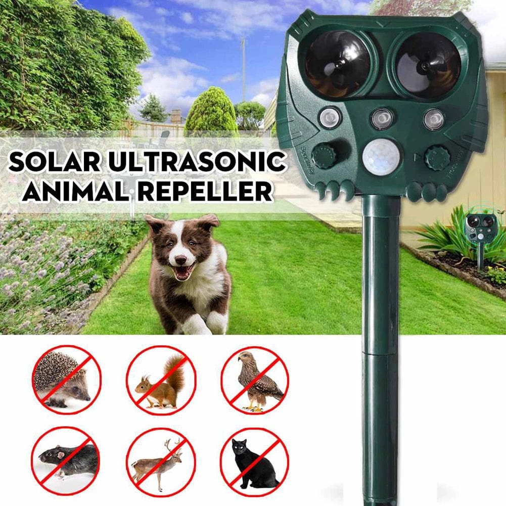 Ultrasonic Animal Solar Powered Pest Motion Activated Repeller - GiftWave.co