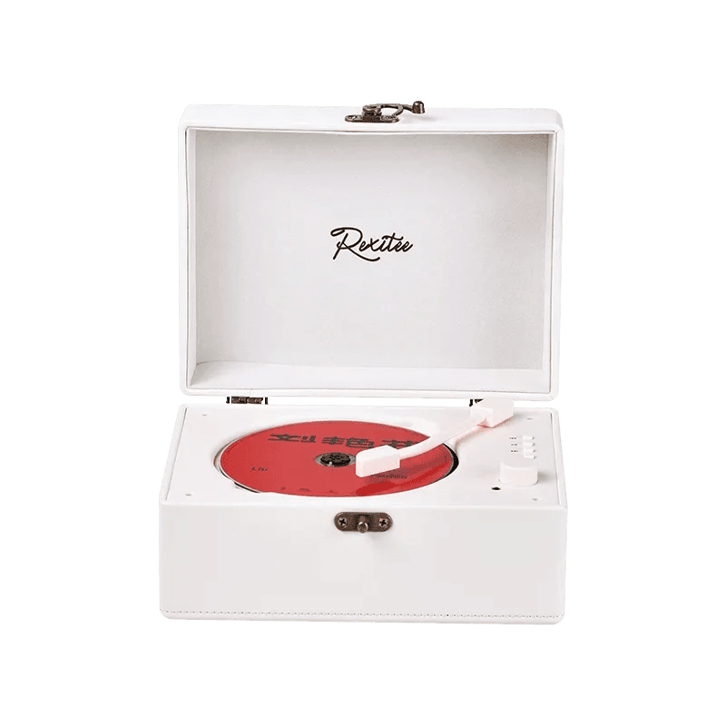 Vintage Leather CD Player Two-Way Bluetooth 5.0 6-in-1 USB Lossless Rechargeable Retro Suitcase Gift - Damsona