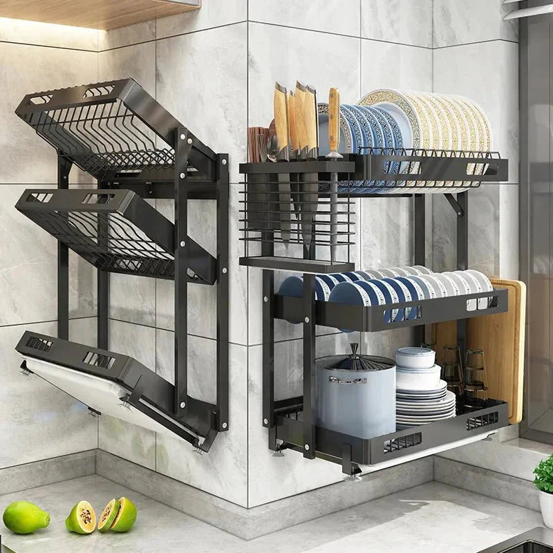 Wall - Mounted Dish Drying Rack: Space - Saving Kitchen Organizer - GiftWave.co