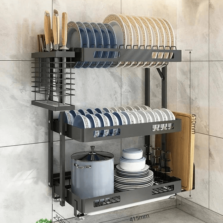 Wall - Mounted Dish Drying Rack: Space - Saving Kitchen Organizer - GiftWave.co