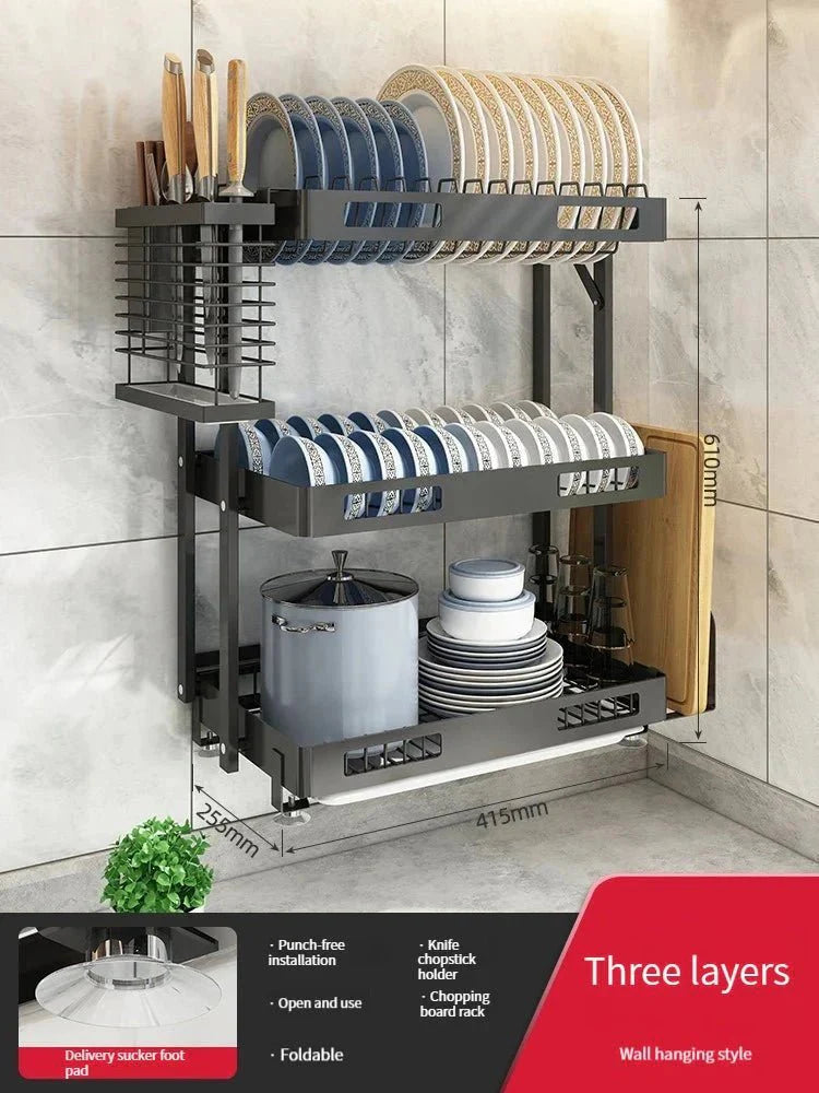 Wall - Mounted Dish Drying Rack: Space - Saving Kitchen Organizer - GiftWave.co