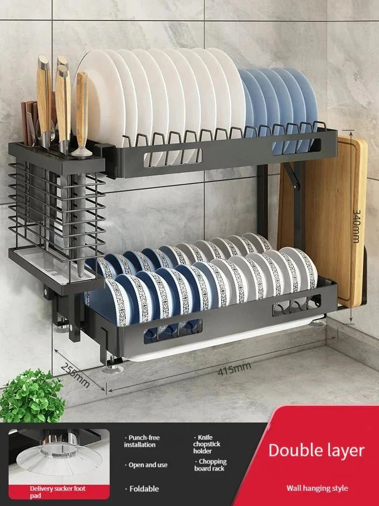 Wall - Mounted Dish Drying Rack: Space - Saving Kitchen Organizer - GiftWave.co