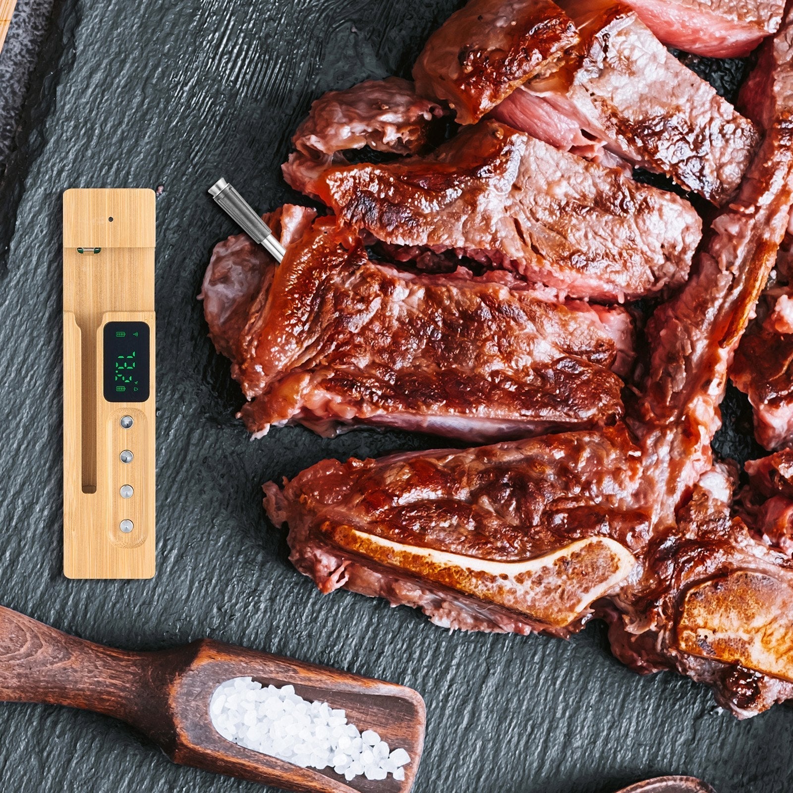 Wireless Smart Meat Thermometer — 500ft Bluetooth BBQ Probe for Grill, Smoker & Oven - Damsona