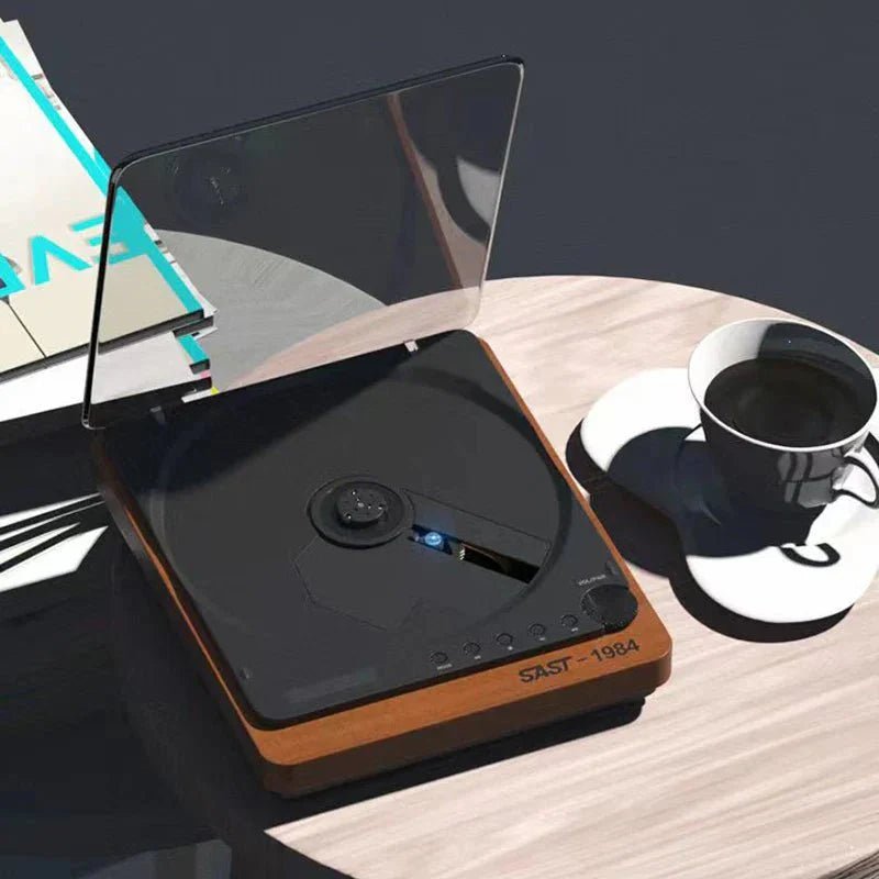 Wooden HiFi CD Player Bluetooth 5.1 SPDIF Optical USB Lossless Retro Desktop Audio No Speaker Remote - Damsona