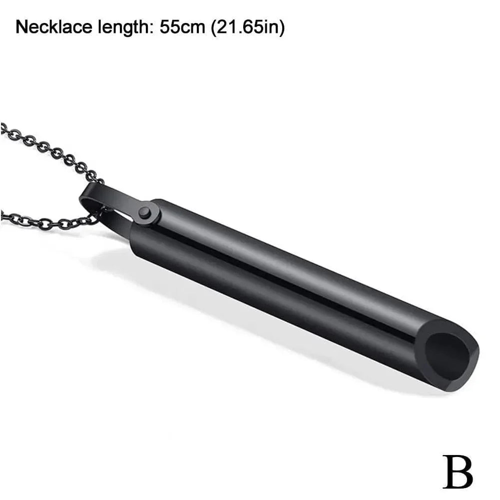 Stainless Steel Breathing Pendant Necklace – Adjustable Exhale Flow Jewelry - GiftWave.co