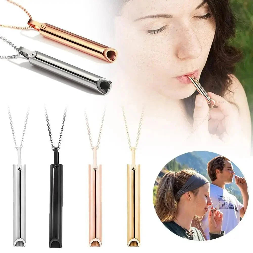 Stainless Steel Breathing Pendant Necklace – Adjustable Exhale Flow Jewelry - GiftWave.co