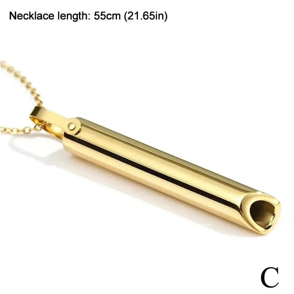 Stainless Steel Breathing Pendant Necklace – Adjustable Exhale Flow Jewelry - GiftWave.co